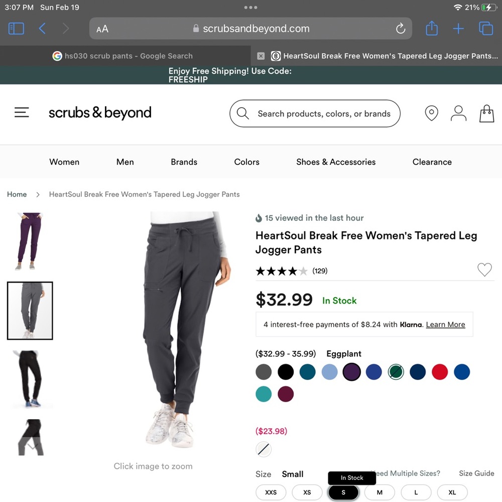 COPY - HeartSoul Break Free Women's scrub Joggers